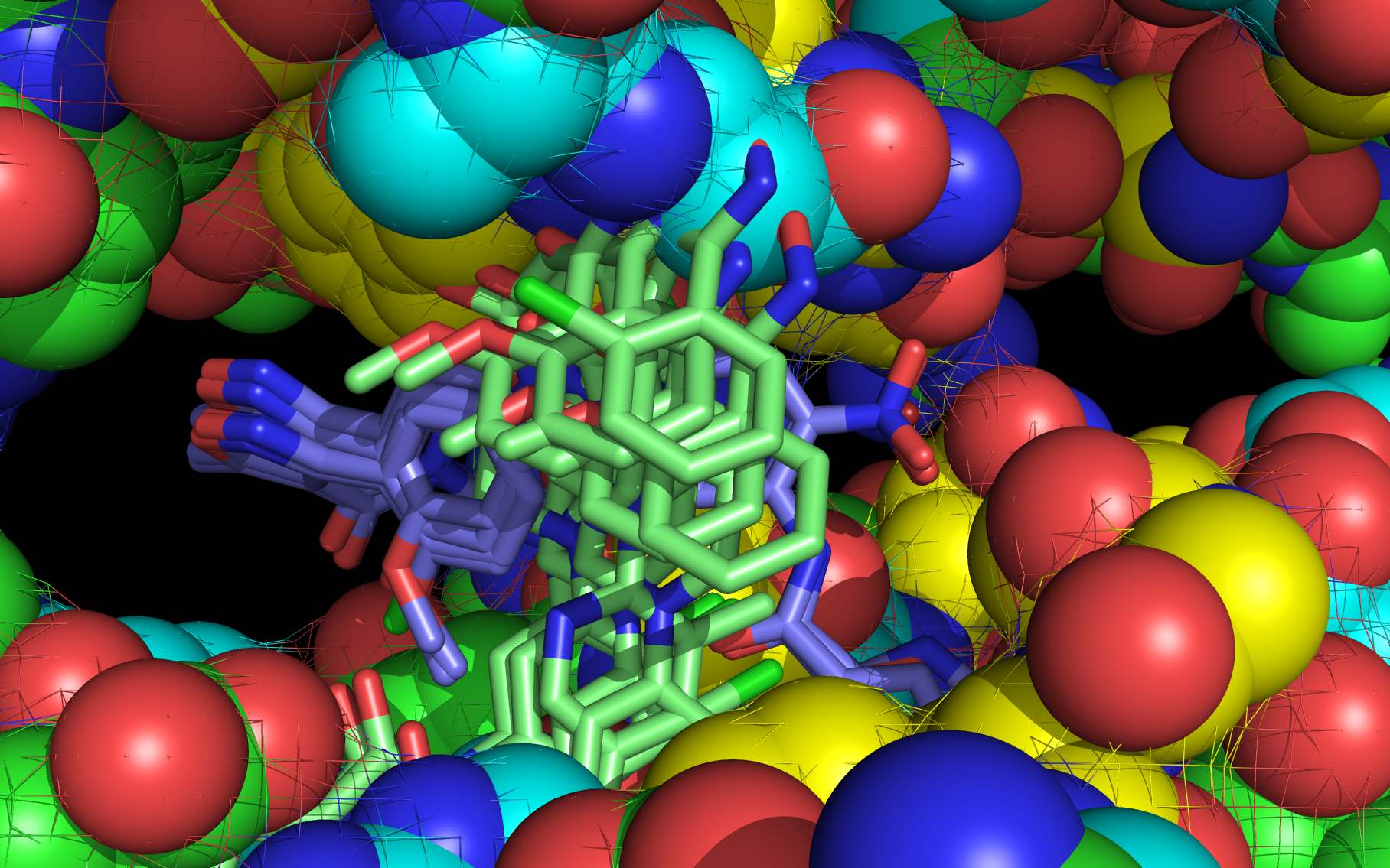 a set of compounds reoriented in an alternative binding site