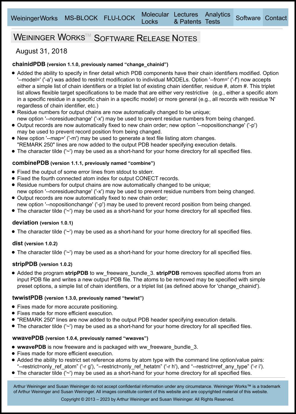 August 31, 2018 Software Release Notes